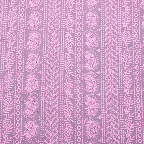 Hakoba Pink Georgette Embroidered Fabric