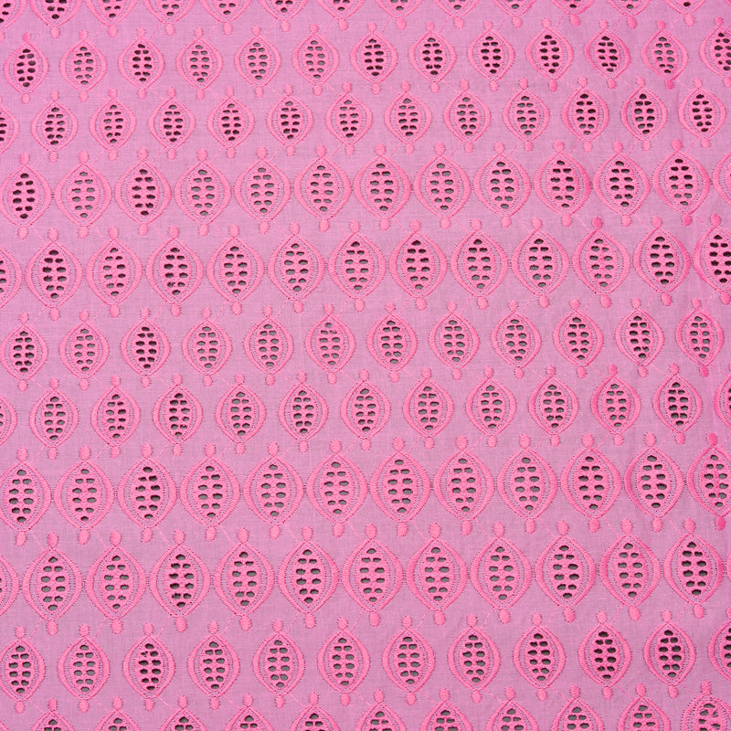 Hakoba Pink Oval Embroidered Fabric