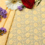 Hakoba Yellow Floral Embroidered Fabric