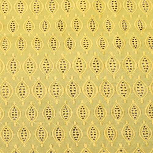 Hakoba Yellow Oval Embroidered Fabric