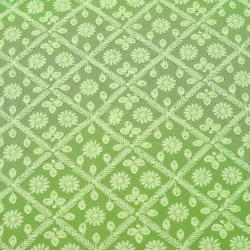 Jaal Green Georgette Fabric