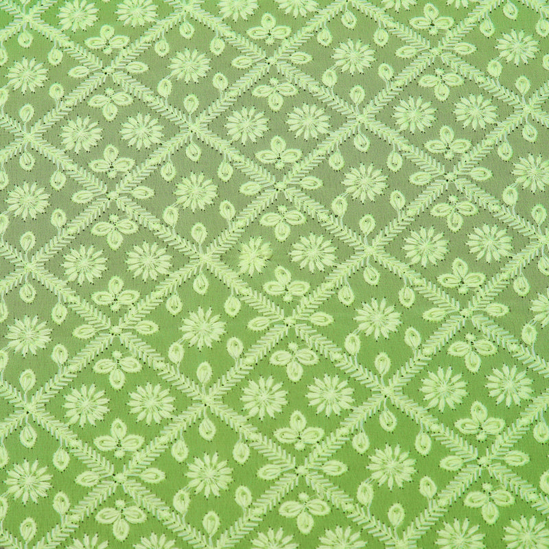 Jaal Green Georgette Fabric