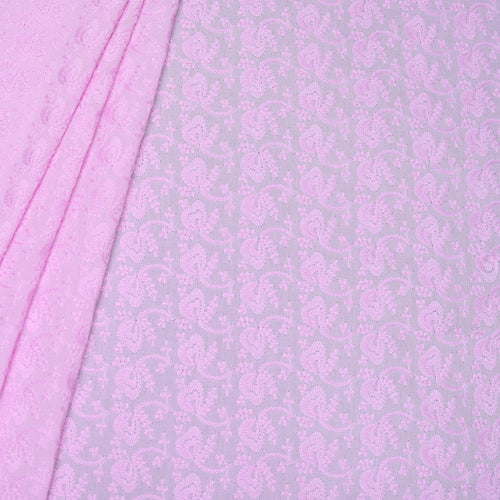 Lavender Bloom Embroidered Premium Cotton Fabric
