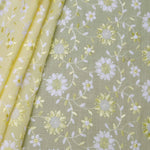 Lemon Dual Tone Floral Hakoba Fabric