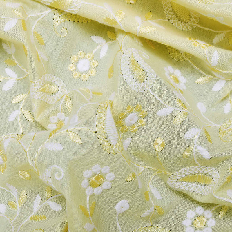 Lemon  Dual Tone Pea Hakoba Fabric