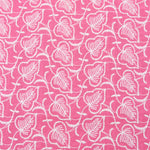 Pink Leaf Embroidered Cotton Fabric