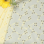 Yellow Bindi Embroidered Premium Cotton Fabric