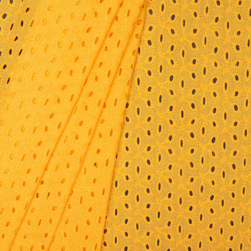 Yellow Booti Cotton Hakoba Fabric