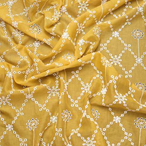 Yellow Diamond Voile Hakoba Fabric