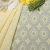 Yellow Sunflower Embroidered Premium Cotton Fabric